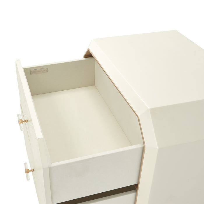 AICO Furniture - La Rachelle Accent Cabinet-Nightstand 2 Drawers in Medium Champagne - 9034042-136 - GreatFurnitureDeal