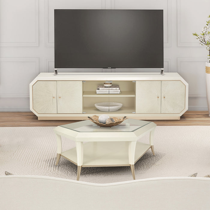 AICO Furniture - La Rachelle Media Cabinet in Medium Champagne - 9034081-136 - GreatFurnitureDeal