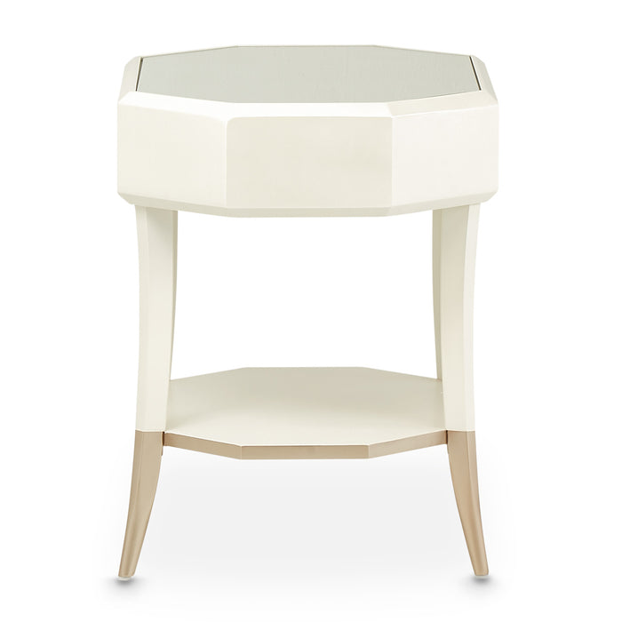 AICO Furniture - La Rachelle Octagonal End Table W/Drawer in Medium Champagne - 9034202-136 - GreatFurnitureDeal