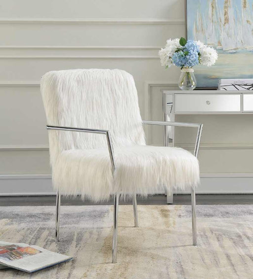 Coaster Furniture - Sheepskin White Accent Chair - 904079 - GreatFurnitureDeal