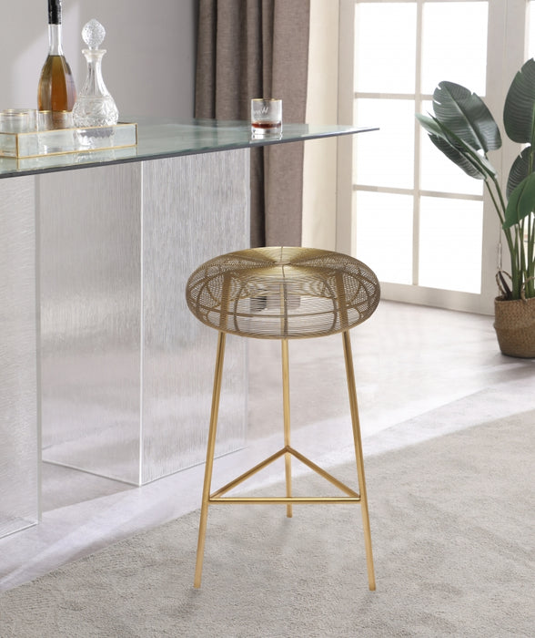 Meridian Furniture - Tuscany Counter Stool Set of 2 in Gold - 963Gold