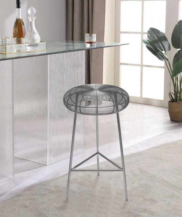 Meridian Furniture - Tuscany Counter Stool Set of 2 in Silver - 963Silver