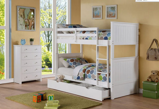 Myco Furniture - Sasha White Trundle With Storage Drawer - 9060-WH-ST