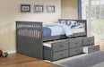 Myco Furniture - Bennett Full Bed with Trundle & 3 Storage Drawers in Gray - 9065-GY - GreatFurnitureDeal