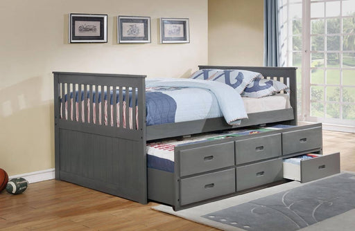 Myco Furniture - Bennett Full Bed with Trundle & 3 Storage Drawers in Gray - 9065-GY