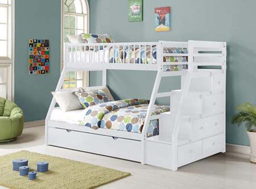 Myco Furniture - Julian Twin over Full Storage Bunkbed in White - 9074-WH - GreatFurnitureDeal