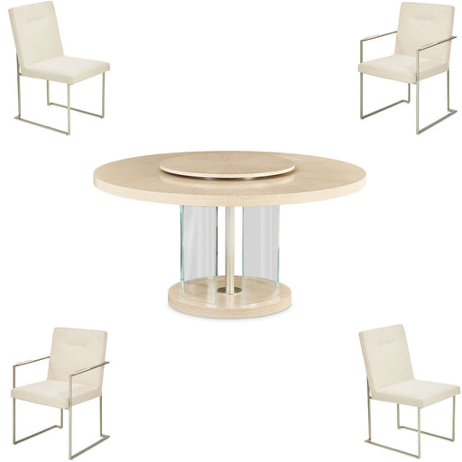 AICO Furniture - Laguna 5 Piece Dining Table Set in Washed Oak - 9083001-129-5SET - GreatFurnitureDeal