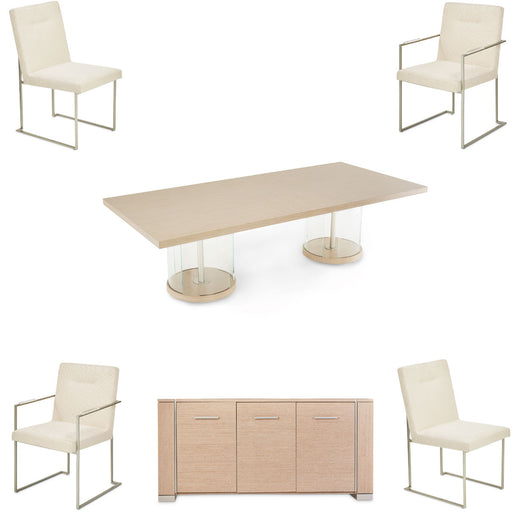 AICO Furniture - Laguna 6 Piece Rectangular Dining Table Set in Washed Oak - 9083002-129-6SET - GreatFurnitureDeal