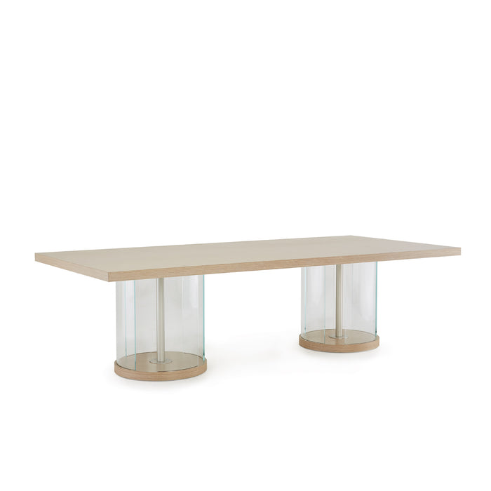 AICO Furniture - Laguna 10 Piece Rectangular Dining Table Set in Washed Oak - 9083002-129-10SET