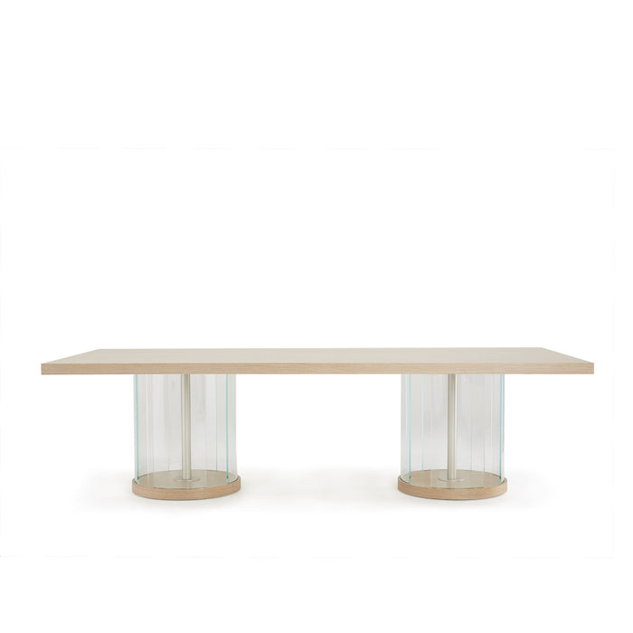 AICO Furniture - Laguna Rectangular Double Pedestal Dining Table in Washed Oak - 9083002-129