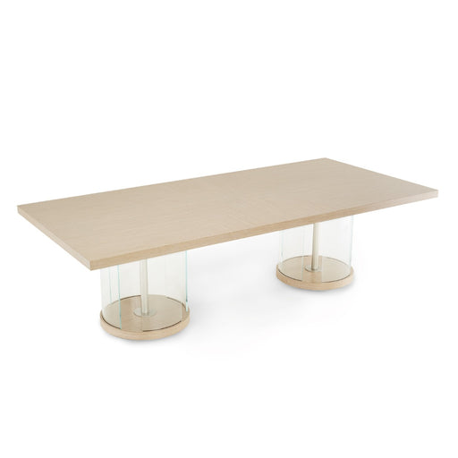 AICO Furniture - Laguna Rectangular Double Pedestal Dining Table in Washed Oak - 9083002-129 - GreatFurnitureDeal