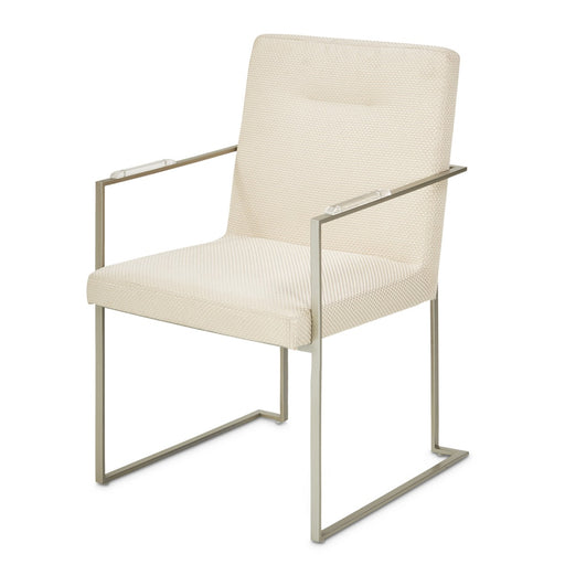 AICO Furniture - Laguna Arm Chair in Brushed Silver (Set of 2) - 9083004-814 - GreatFurnitureDeal