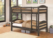 Myco Furniture - Lily Twin Over Twin Bunkbed in Gray - 9084-GY - GreatFurnitureDeal