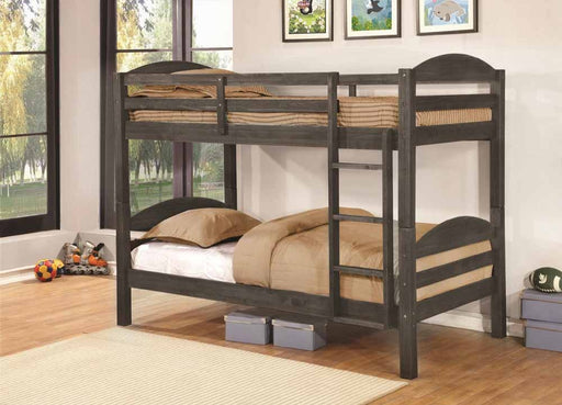 Myco Furniture - Lily Twin Over Twin Bunkbed in Gray - 9084-GY