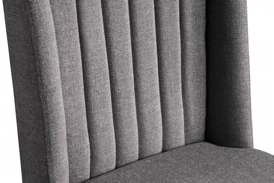 Meridian Furniture - Eleanor Linen Dining Chair Set of 2 in Grey - 932Grey-C