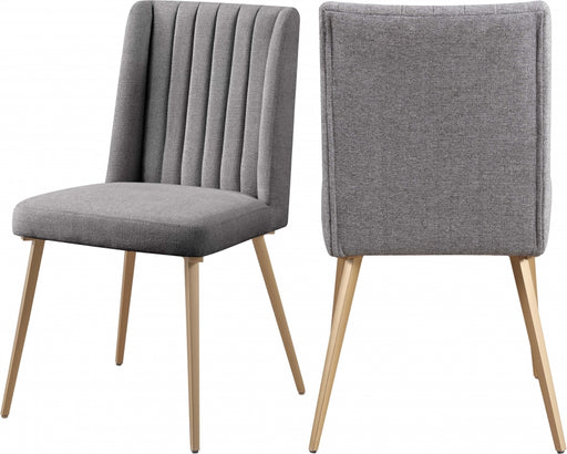 Meridian Furniture - Eleanor Linen Dining Chair Set of 2 in Grey - 932Grey-C - GreatFurnitureDeal