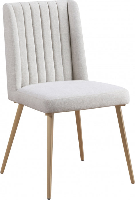 Meridian Furniture - Eleanor Linen Dining Chair Set of 2 in Cream - 932Cream-C