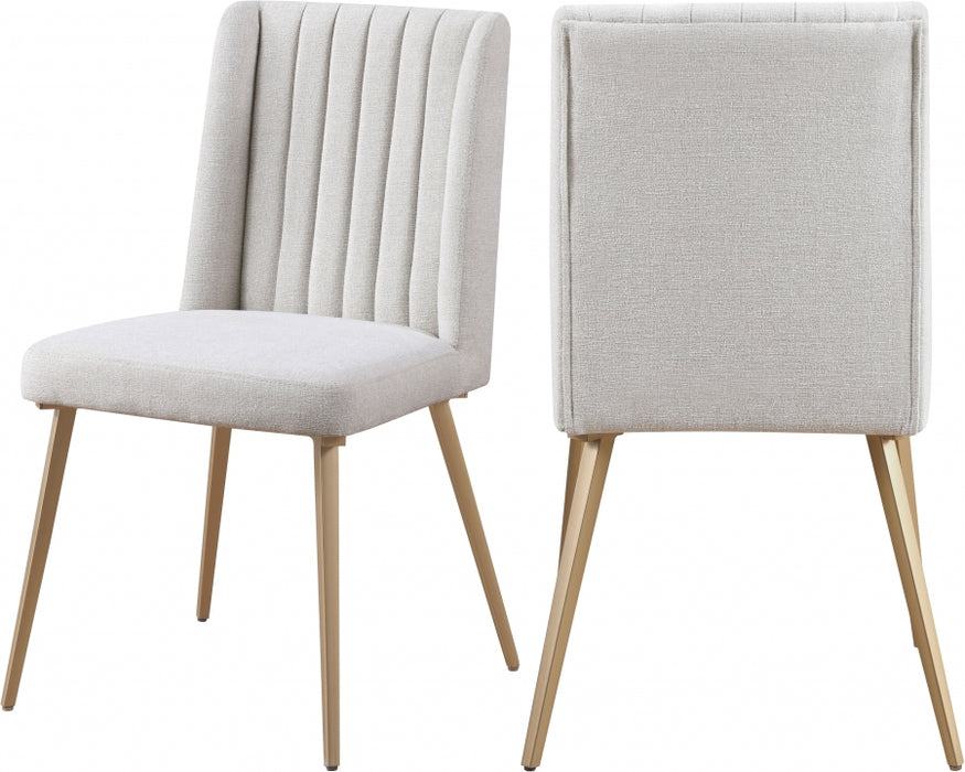 Meridian Furniture - Eleanor Linen Dining Chair Set of 2 in Cream - 932Cream-C