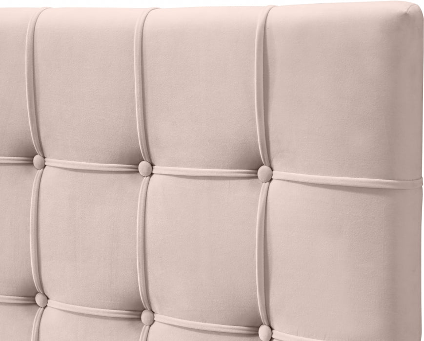 Meridian Furniture - Elly Velvet King Bed in Pink - EllyPink-K - GreatFurnitureDeal