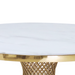 GFD Home - Luxurious Design Marble Round Dining Table with Gold Mirrored Finish Stainless Steel Base - GreatFurnitureDeal