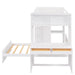 GFD Home - Twin size Loft Bed with a Stand-alone bed, Shelves,Desk,and Wardrobe-White - GreatFurnitureDeal