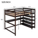 GFD Home - Full Size Loft Bed with Storage Shelves and Under-bed Desk, Espresso(OLD SKU:SM000246AAP-1) - GreatFurnitureDeal