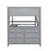 GFD Home - Full size Loft Bed with Drawers and Desk, Wooden Loft Bed with Shelves - Gray(OLD SKU:LT000529AAE) - GreatFurnitureDeal