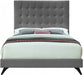 Meridian Furniture - Elly Velvet Queen Bed in Grey - EllyGrey-Q - GreatFurnitureDeal