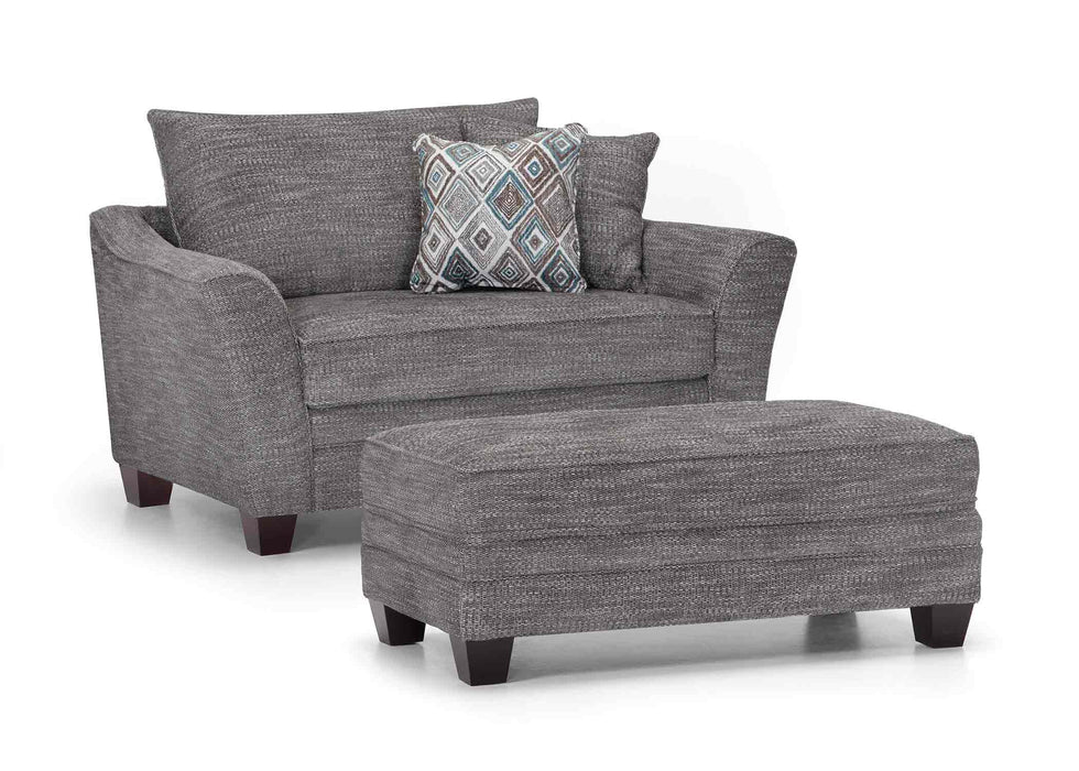 Franklin Furniture - Hughes Chair and a Half and Matching Ottoman in New Hues Pewter - 91088-91018-PEWTER - GreatFurnitureDeal