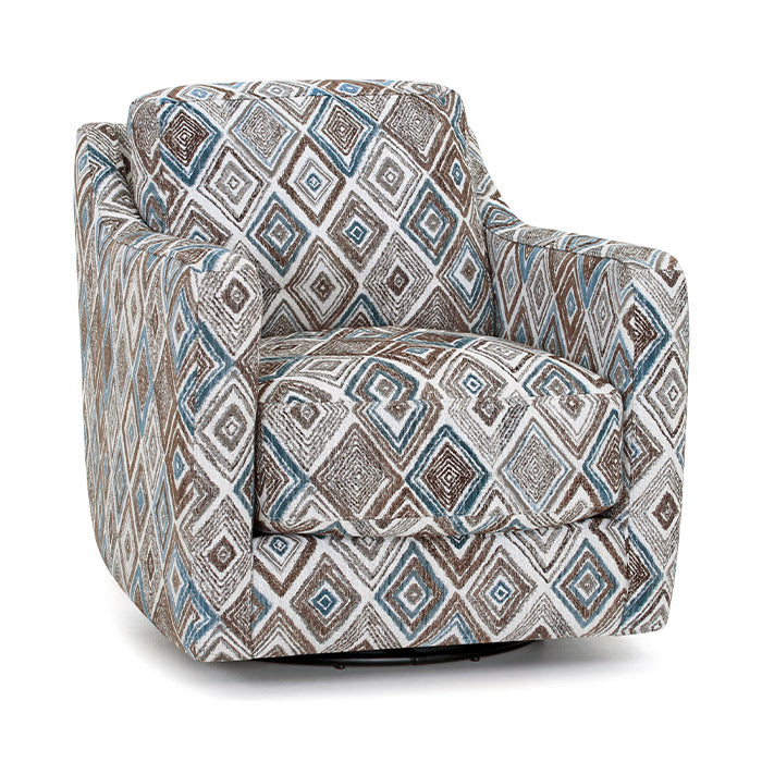 Franklin Furniture - Hughes Swivel Accent Chair in Teal - 2183-3823-36
