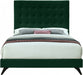 Meridian Furniture - Elly Velvet Queen Bed in Green - EllyGreen-Q - GreatFurnitureDeal