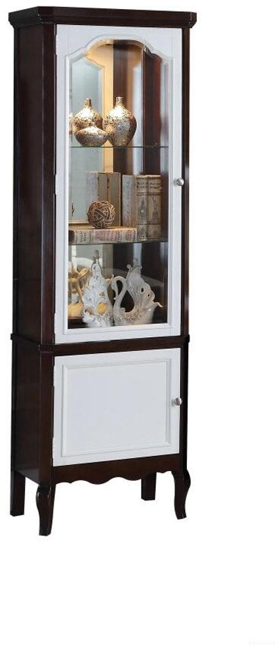 Acme Furniture - Mathias Curio Cabinet in Walnut and White - 91232 - GreatFurnitureDeal