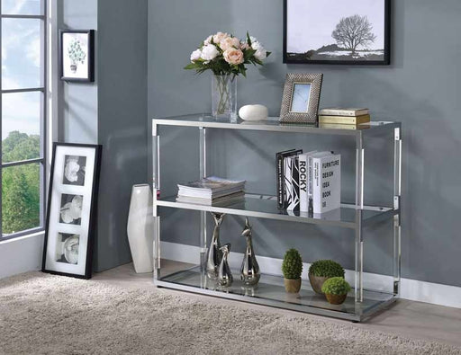 Acme Furniture - Raegan Clear Acrylic, Chrome & Clear Glass TV Stand - 91245 - GreatFurnitureDeal