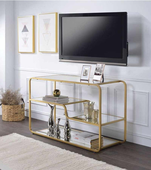 Acme Furniture - Astrid Gold & Mirror TV Stand - 91395