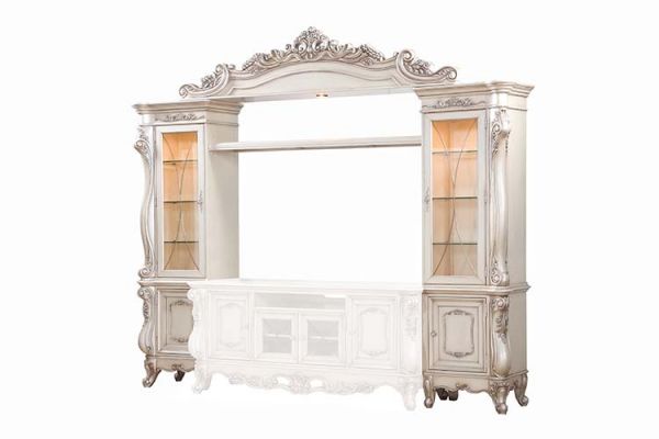 Acme Furniture - Gorsedd Antique White 4 Piece Entertainment Center Set - 91440-4SET