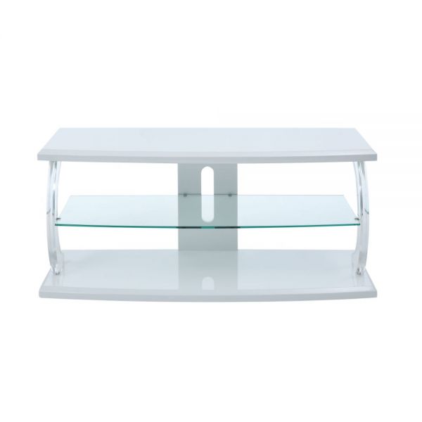 Acme Furniture - Aileen White & Clear Glass TV Stand - 91554