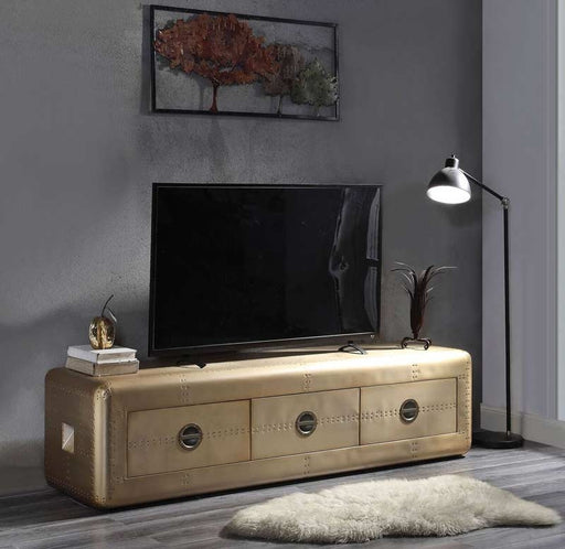 Acme Furniture - Jennavieve Gold Aluminum TV Stand - 91564