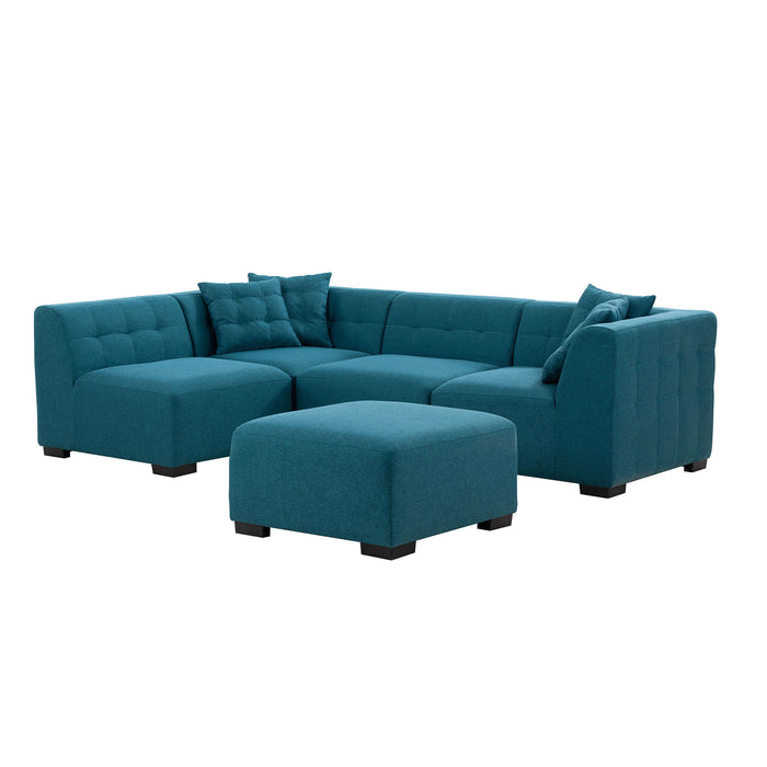 GFD Home - Sectional Sofa with Removable Ottoman Green - GreatFurnitureDeal