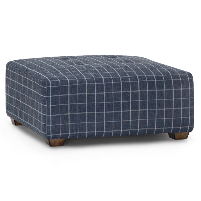 Franklin Furniture - Fletcher Square Ottoman w/Button Tufts in Denim - 78318-3906-43