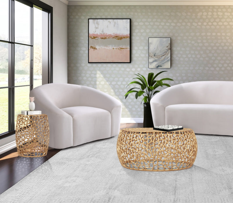 Meridian Furniture - Priya Coffee Table in Gold - 224Gold-C
