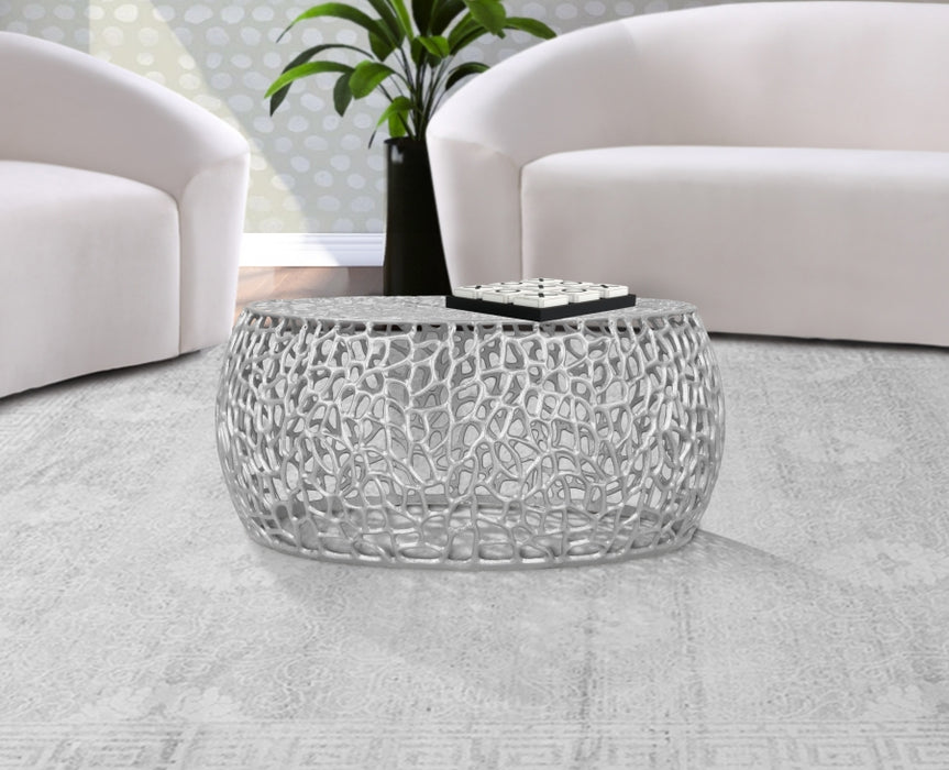 Meridian Furniture - Priya 3 Piece Occasional Table Set in Silver - 224Silver-3SET