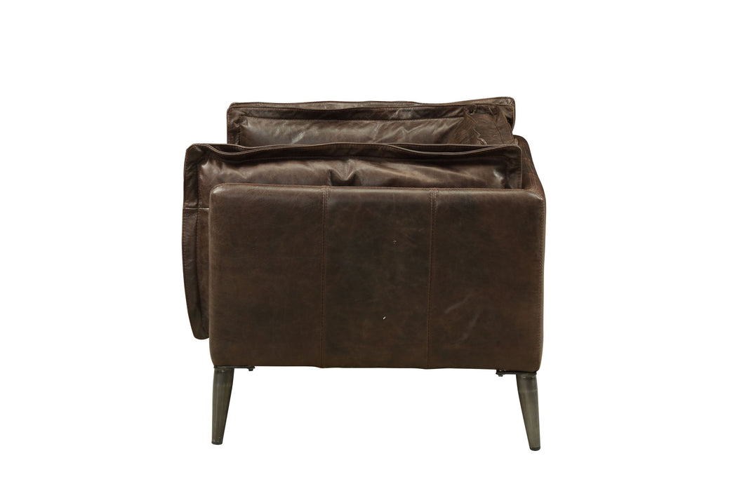 ACME Porchester Chair in Distress Chocolate Top Grain Leather 52482