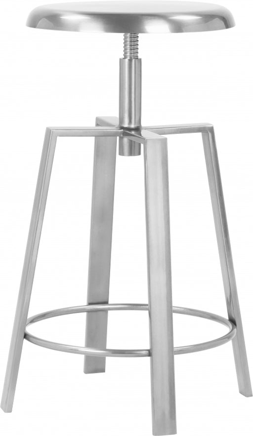 Meridian Furniture - Lang Bar | Counter Stool Set of 2 in Silver - 936Silver - GreatFurnitureDeal