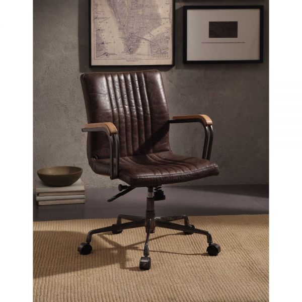 Acme Furniture - Joslin Office Chair in Distress Chocolate - 92028 - GreatFurnitureDeal