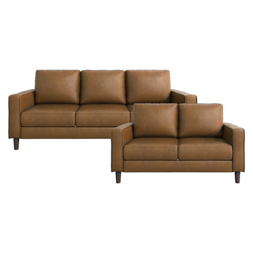 Homelegance - Malcolm 2 Piece Sofa Set in Brown - 9203BRW*2 - GreatFurnitureDeal