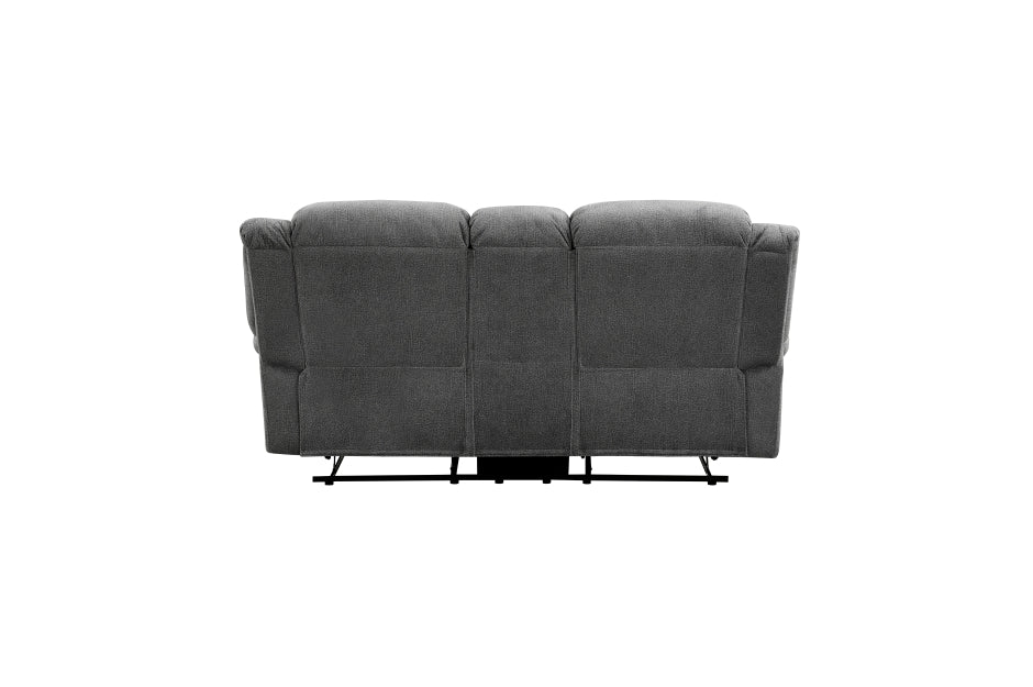 Homelegance - Brennen Double Reclining Loveseat with Center Console in Charcoal - 9204CC-2