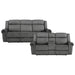 Homelegance - Brennen 2 Piece Power Reclining Sofa Set in Charcoal - 9204CC*2PW - GreatFurnitureDeal
