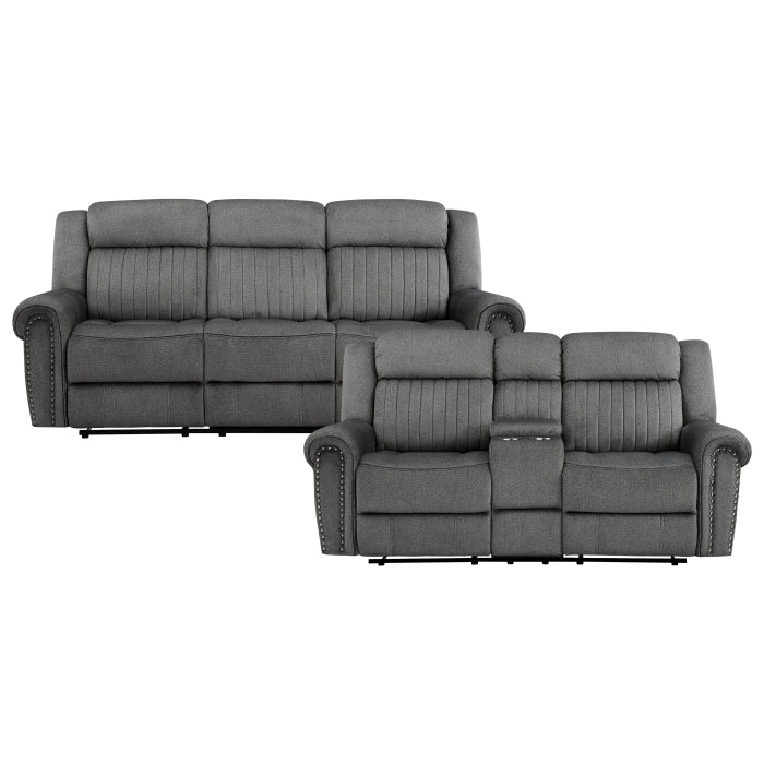 Homelegance - Brennen 2-Piece Sofa Set in Charcoal - 9204CC*2 - GreatFurnitureDeal