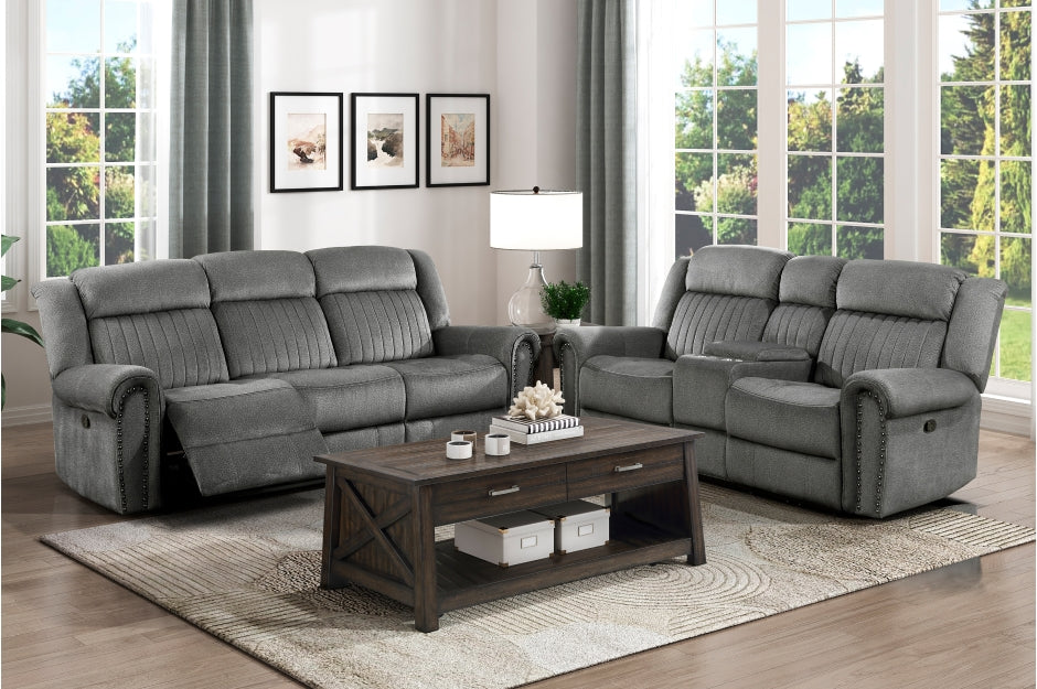 Homelegance - Brennen 2-Piece Sofa Set in Charcoal - 9204CC*2 - GreatFurnitureDeal