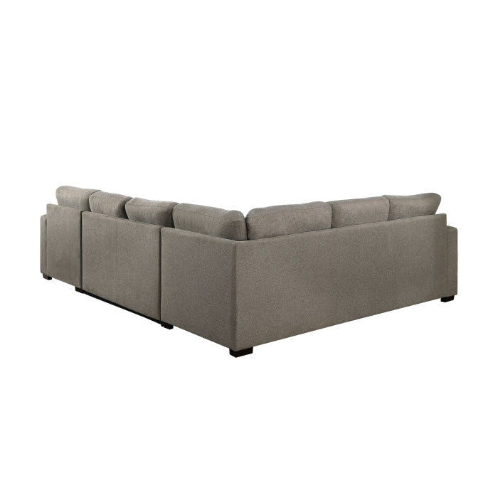 Homelegance - Elton 3-Piece Sectional with Pull-out Bed and Right Chaise with Hidden Storage in Brown - 9206BR*33LRC